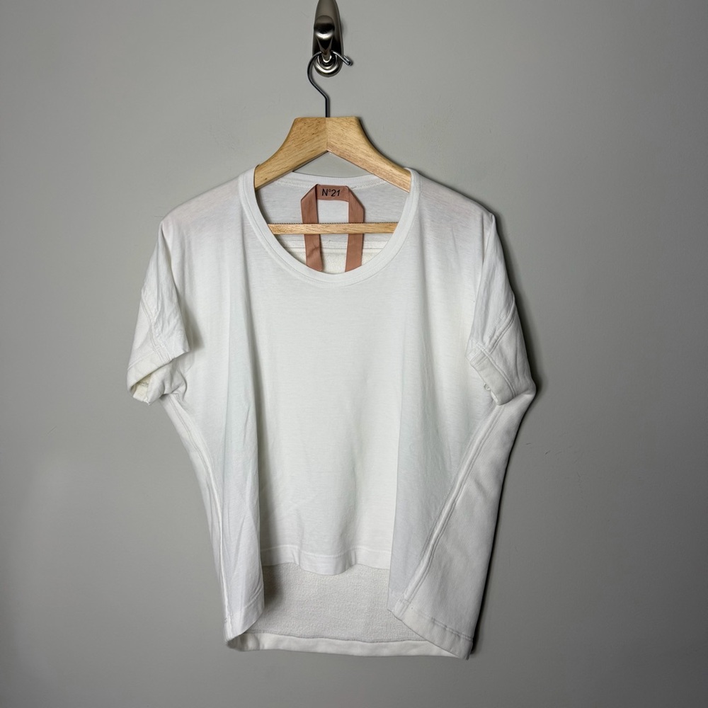 N°21 Cotton Crewneck Tee Shirt Short Sleeve Sweatshirt Top Size Small 1118